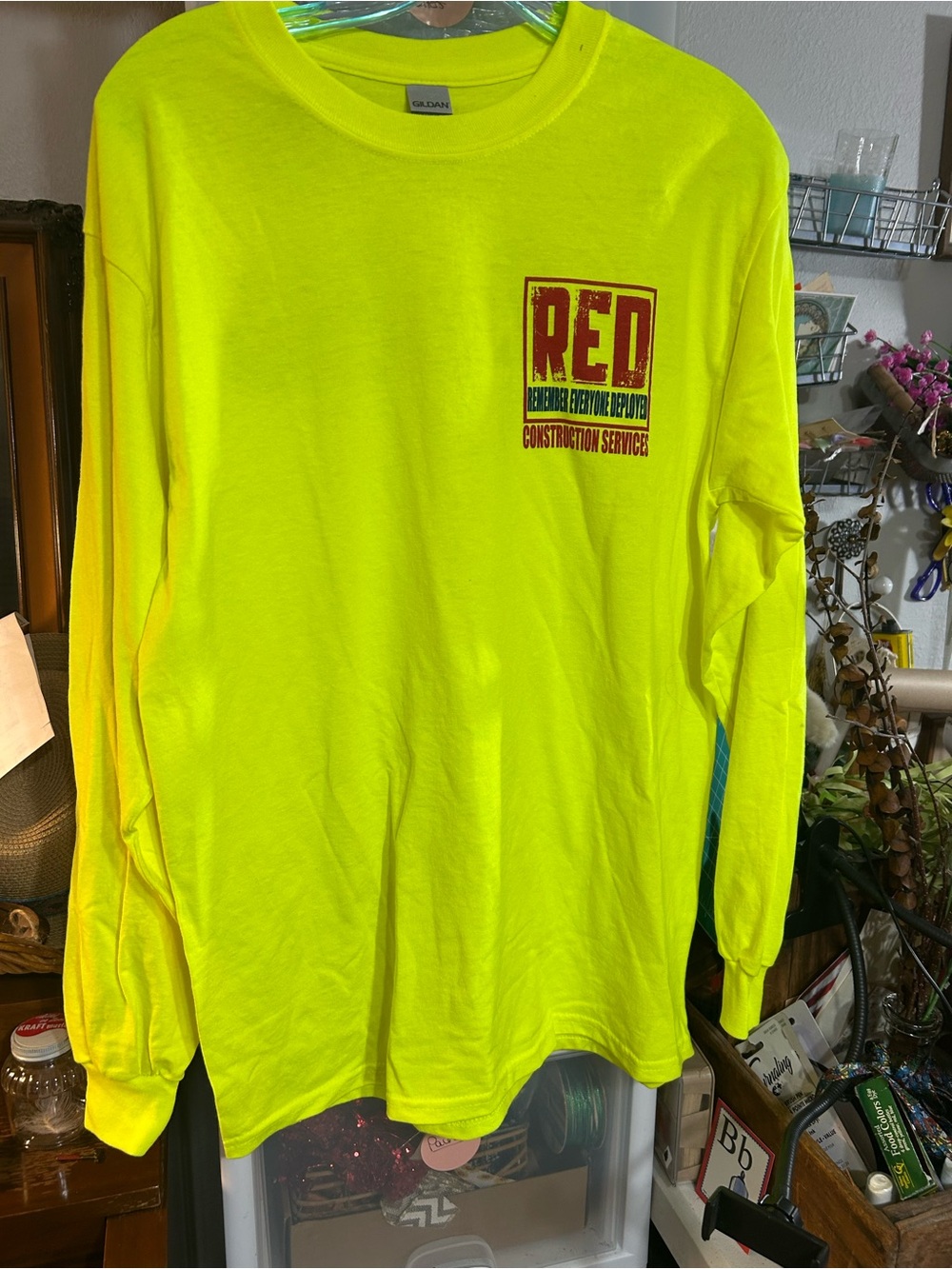 Gildan Neon Yellow long Sleeve Tee